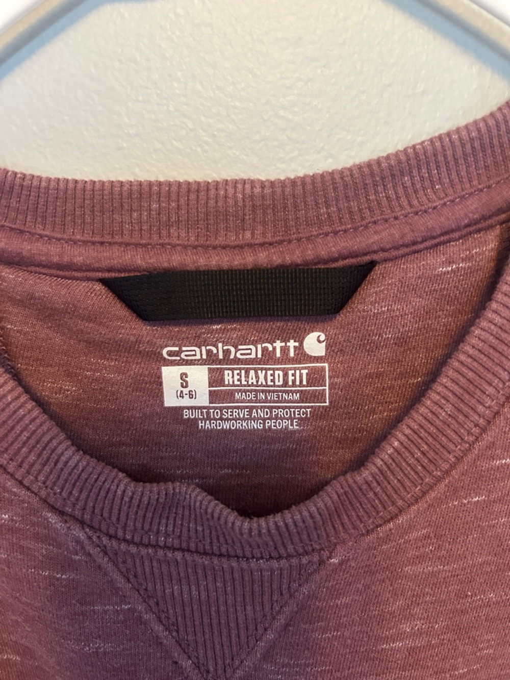 Carhartt Heathered Maroon Raglan Sleeve Logo Sweatshirt - Picture 2 of 6